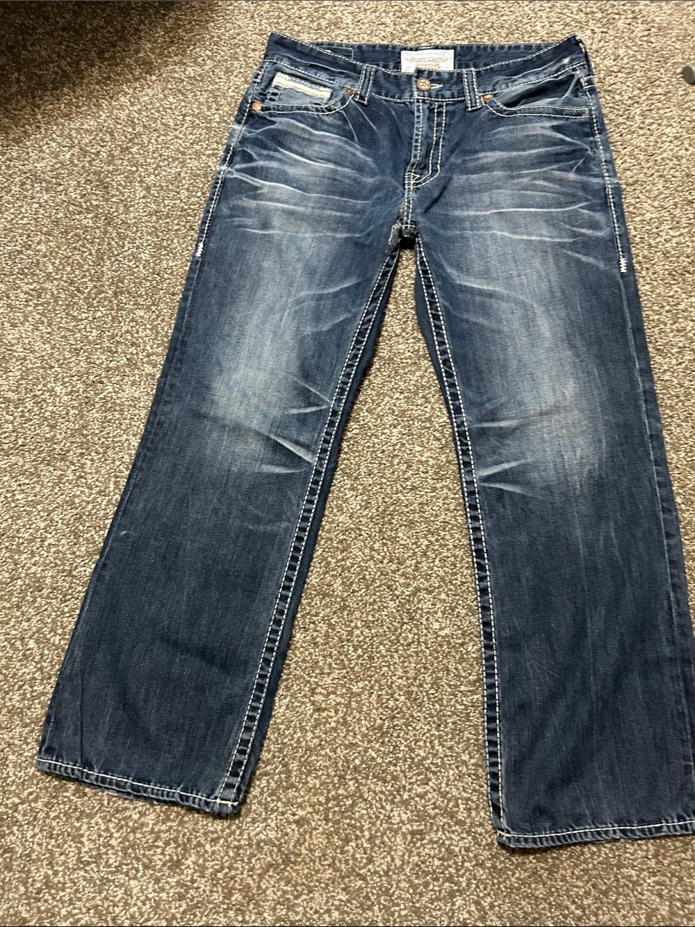 Big Star Men's Washed Blue Straight Jeans